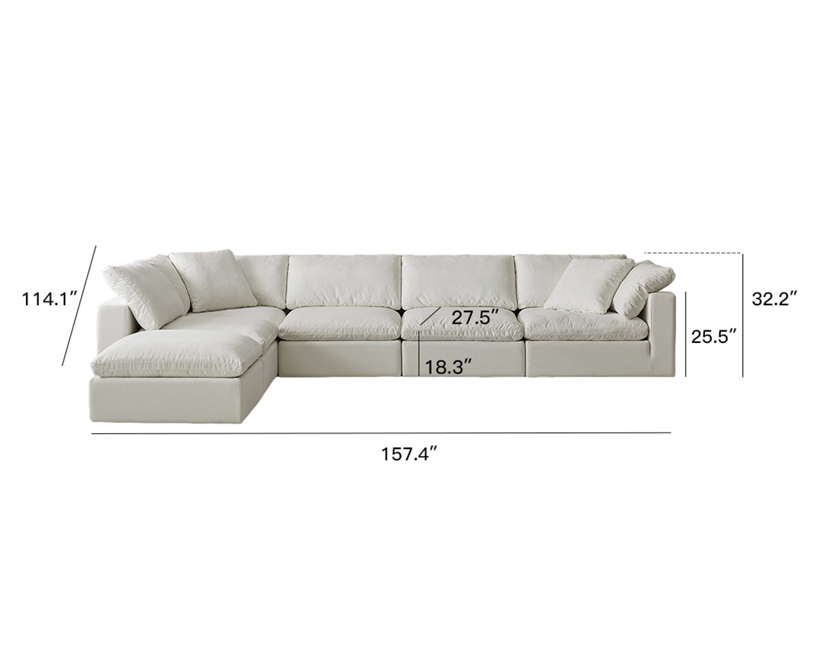 Convertible 6-Seater Modular Sofa Bed With Ottoman