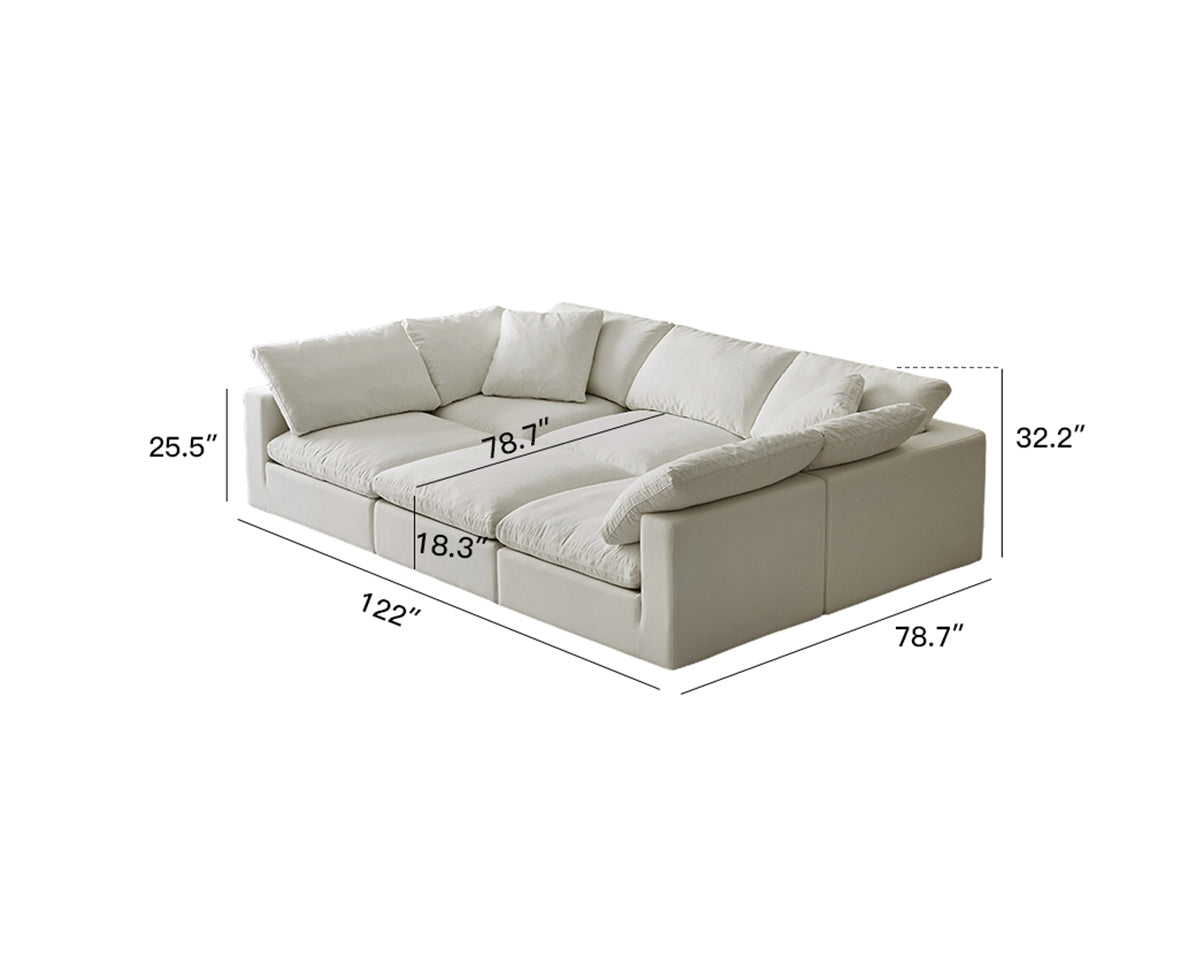 Modern Modular Cloud 6-Seat Modular Sofa Bed