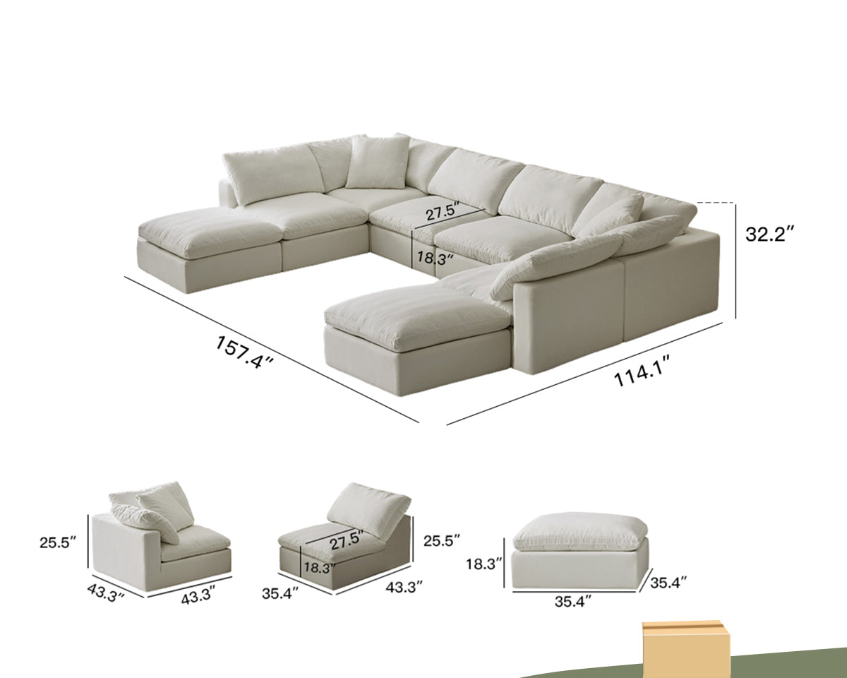 Modular Cloud Sofa With Sleeper Sofa Bed Function