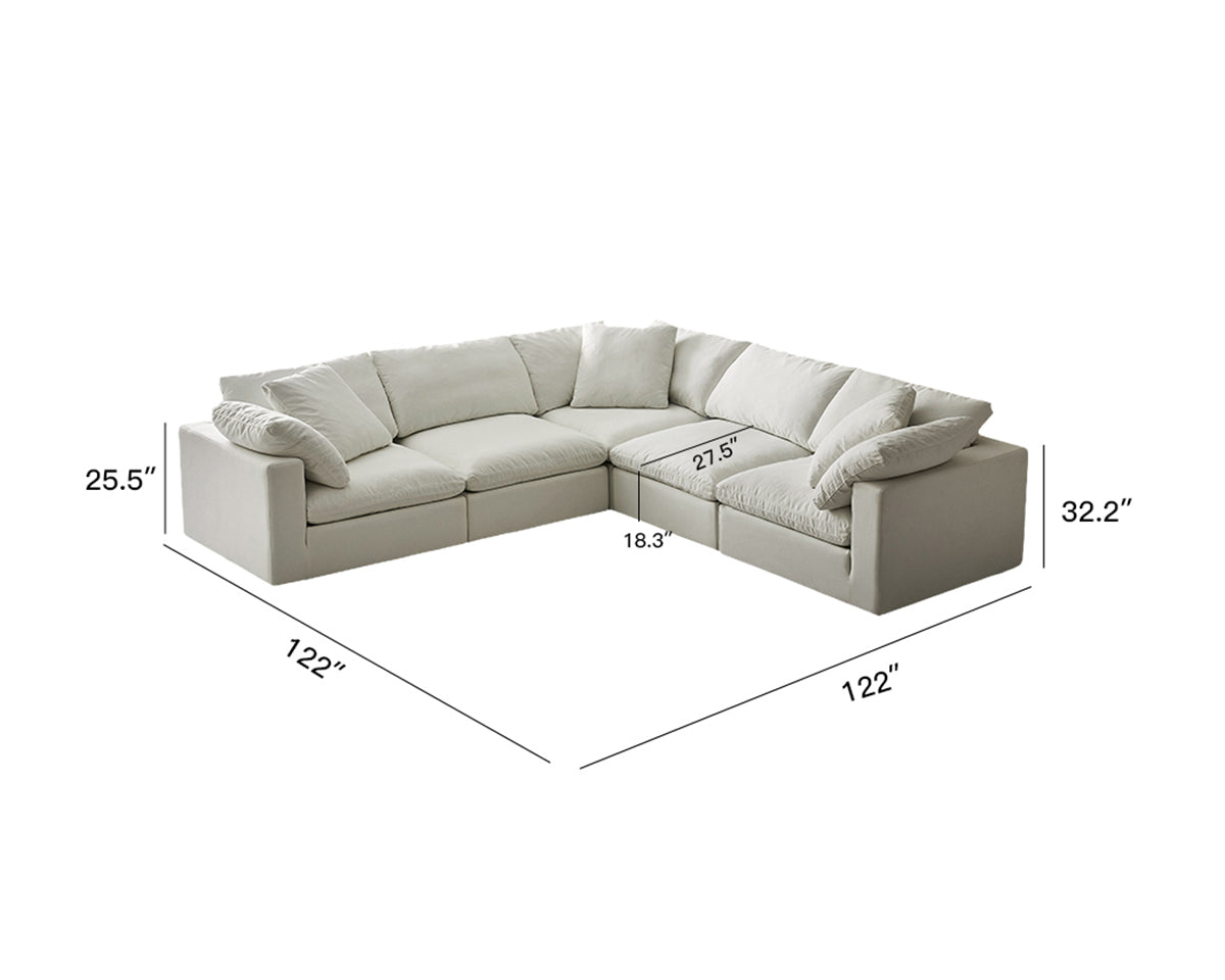 Modern Modular L-Shaped Sectional Sofa Customizable Configurations