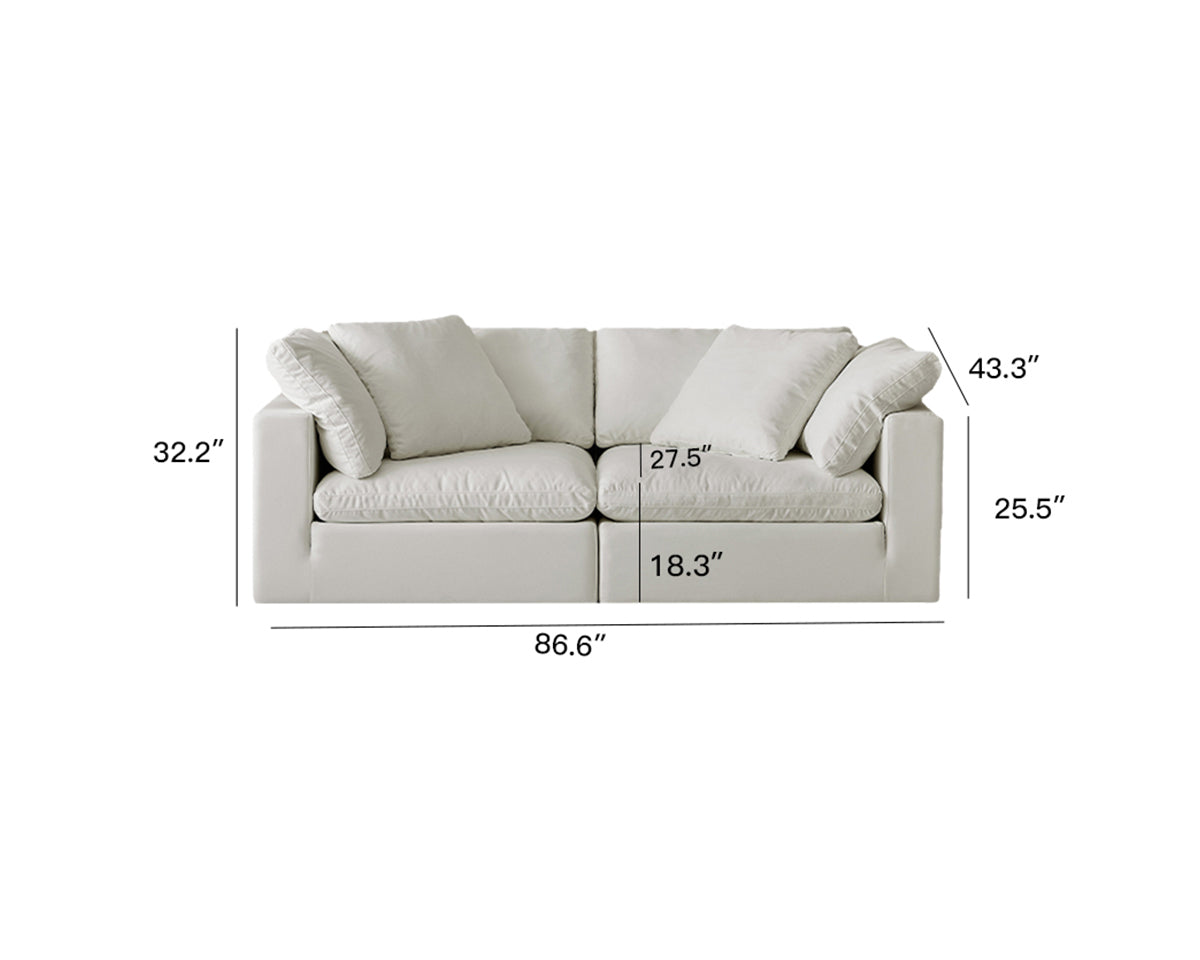 Rifezza Modern Cloud Soft Linen Love Seat- Double