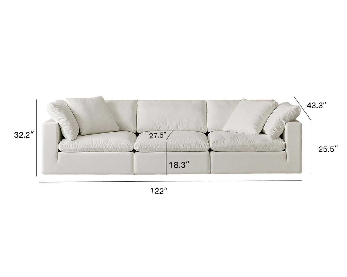 Cloud Sofa Modern Style Super Soft Seating Experience Straight 3 Person Seat