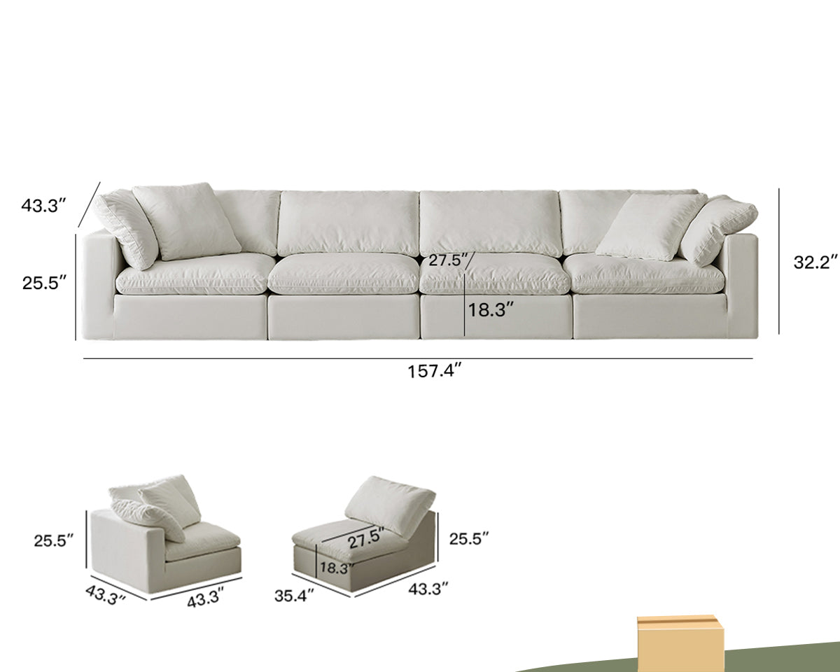 Modern Module Combination Of Cloud Sofa, 4-Person Seat -2 Combinations