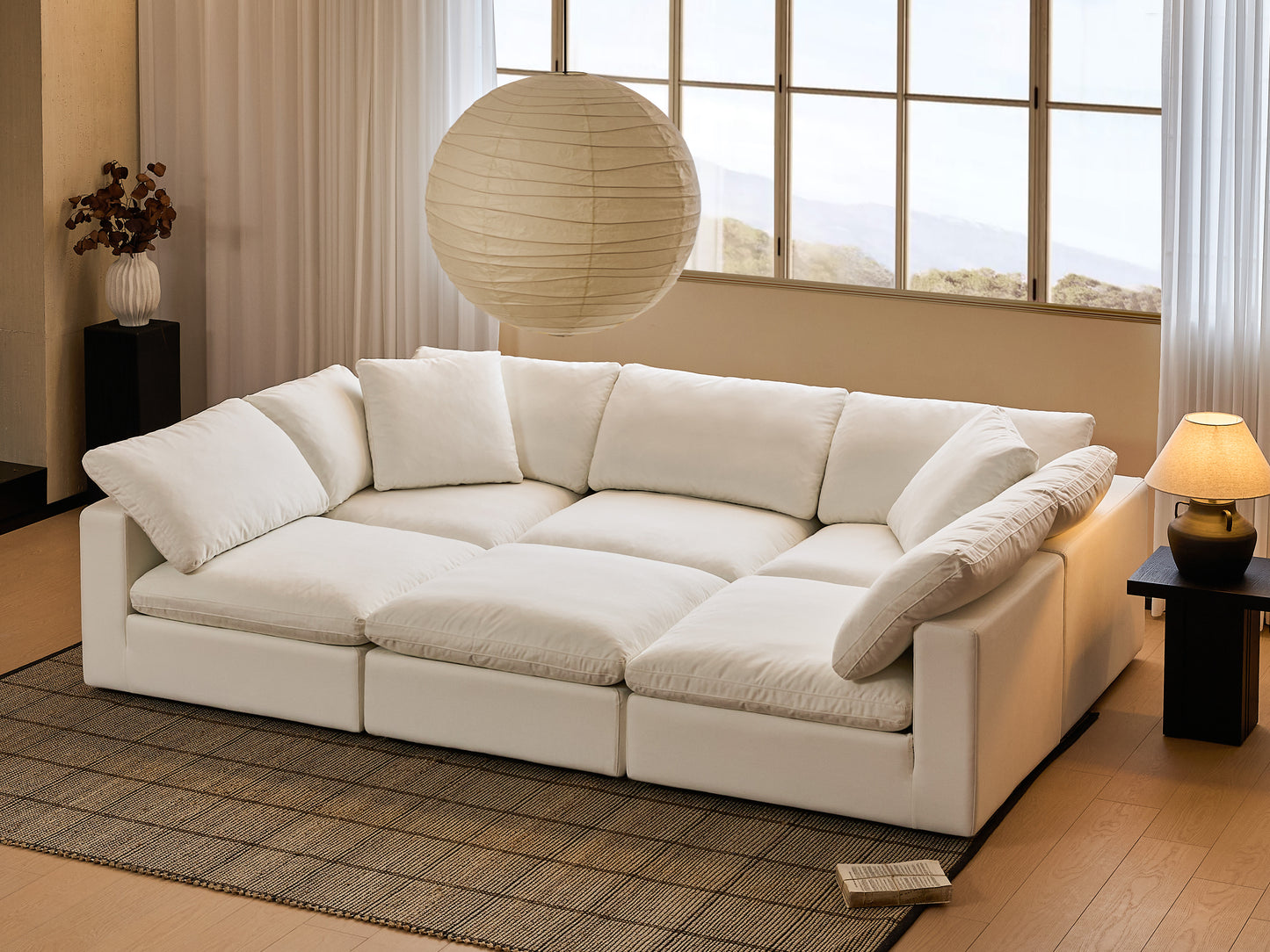 Modern Modular Cloud 6-Seat Modular Sofa Bed