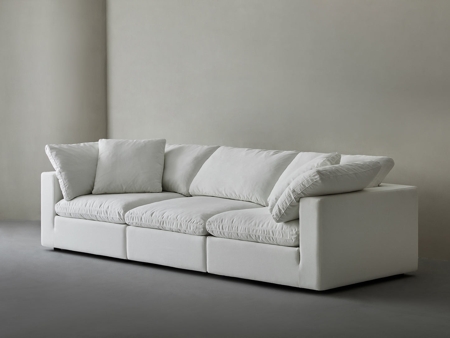 Cloud Sofa Modern Style Super Soft Seating Experience Straight 3 Person Seat
