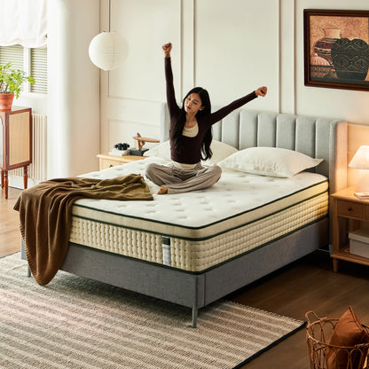 Rifezza Hybrid Mattress: Cooler Sleep & Total-Edge Support. 14” Medium-Firm with Gel Memory Foam, Pocket Coils & Plush Pillow Top. OEKO-TEX® & CertiPUR-US® Certified, Delivered in a Box.