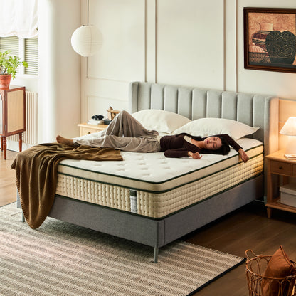 Rifezza Hybrid Mattress: Cooler Sleep & Total-Edge Support. 14” Medium-Firm with Gel Memory Foam, Pocket Coils & Plush Pillow Top. OEKO-TEX® & CertiPUR-US® Certified, Delivered in a Box.
