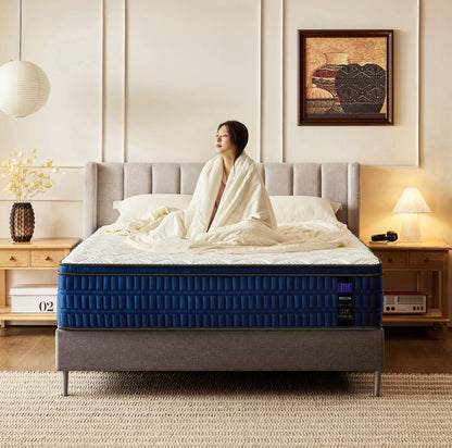14" Hybrid Mattress, Medium-Firm Gel Memory Foam & Pocket Coils, Cooling Pillow Top, Edge Support, CertiPUR-US, Mattress in a Box