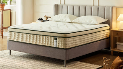 Rifezza Hybrid Mattress: Cooler Sleep & Total-Edge Support. 14” Medium-Firm with Gel Memory Foam, Pocket Coils & Plush Pillow Top. OEKO-TEX® & CertiPUR-US® Certified, Delivered in a Box.