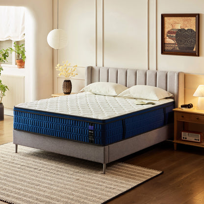 14" Hybrid Mattress, Medium-Firm Gel Memory Foam & Pocket Coils, Cooling Pillow Top, Edge Support, CertiPUR-US, Mattress in a Box