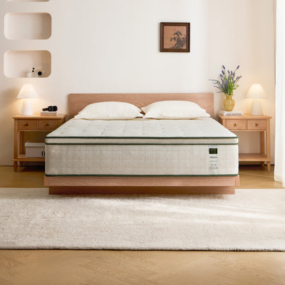 Mattress 14" Hybrid, Gel Memory Foam & Pocket Coils, Medium-Firm, Cooling Pillow Top, Motion Isolation