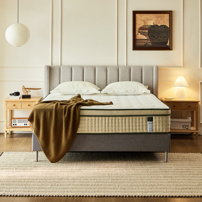 Rifezza Hybrid Mattress: Cooler Sleep & Total-Edge Support. 14” Medium-Firm with Gel Memory Foam, Pocket Coils & Plush Pillow Top. OEKO-TEX® & CertiPUR-US® Certified, Delivered in a Box.