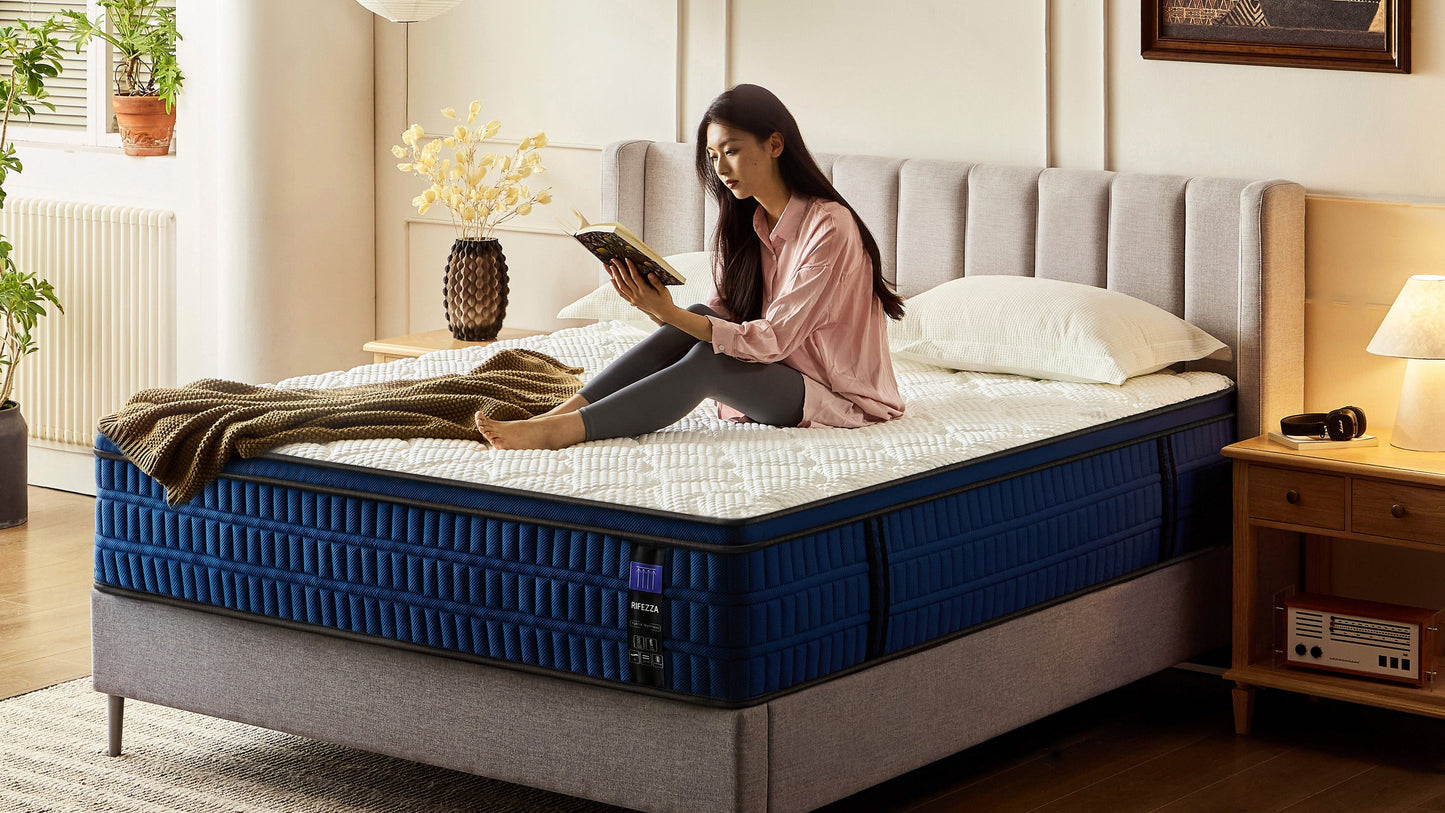 14" Hybrid Mattress, Medium-Firm Gel Memory Foam & Pocket Coils, Cooling Pillow Top, Edge Support, CertiPUR-US, Mattress in a Box