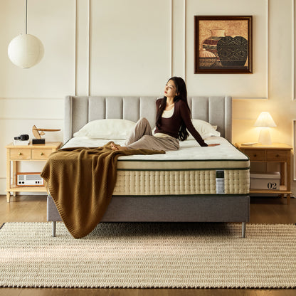 Rifezza Hybrid Mattress: Cooler Sleep & Total-Edge Support. 14” Medium-Firm with Gel Memory Foam, Pocket Coils & Plush Pillow Top. OEKO-TEX® & CertiPUR-US® Certified, Delivered in a Box.