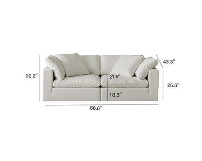 Rifezza Modern Cloud Soft Linen Love Seat- Double