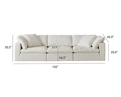 Cloud Sofa Modern Style Super Soft Seating Experience Straight 3 Person Seat