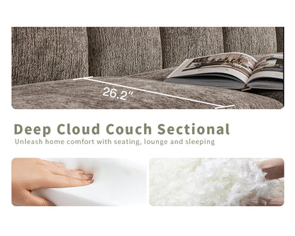 Modern scallop sofa - 3 seats, curved design, soft velvet fabric and non slip base