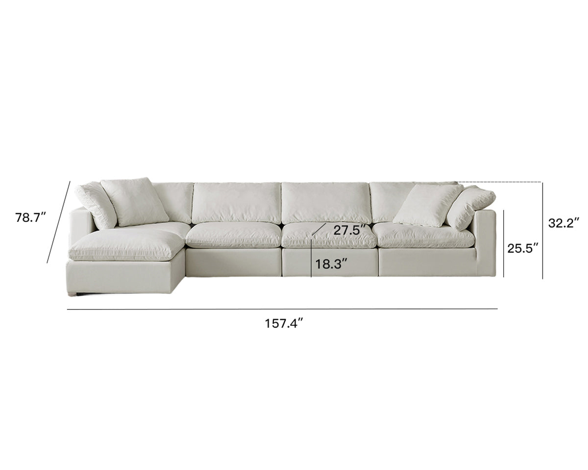 Cloud sofa | Modern Modular Design With Straight 4 Person Seating With Ottoman