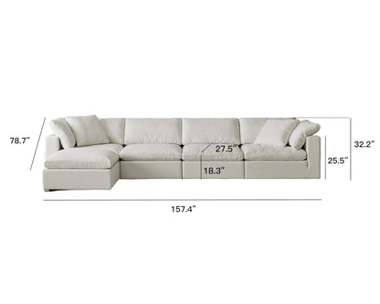 Cloud sofa | Modern Modular Design With Straight 4 Person Seating With Ottoman