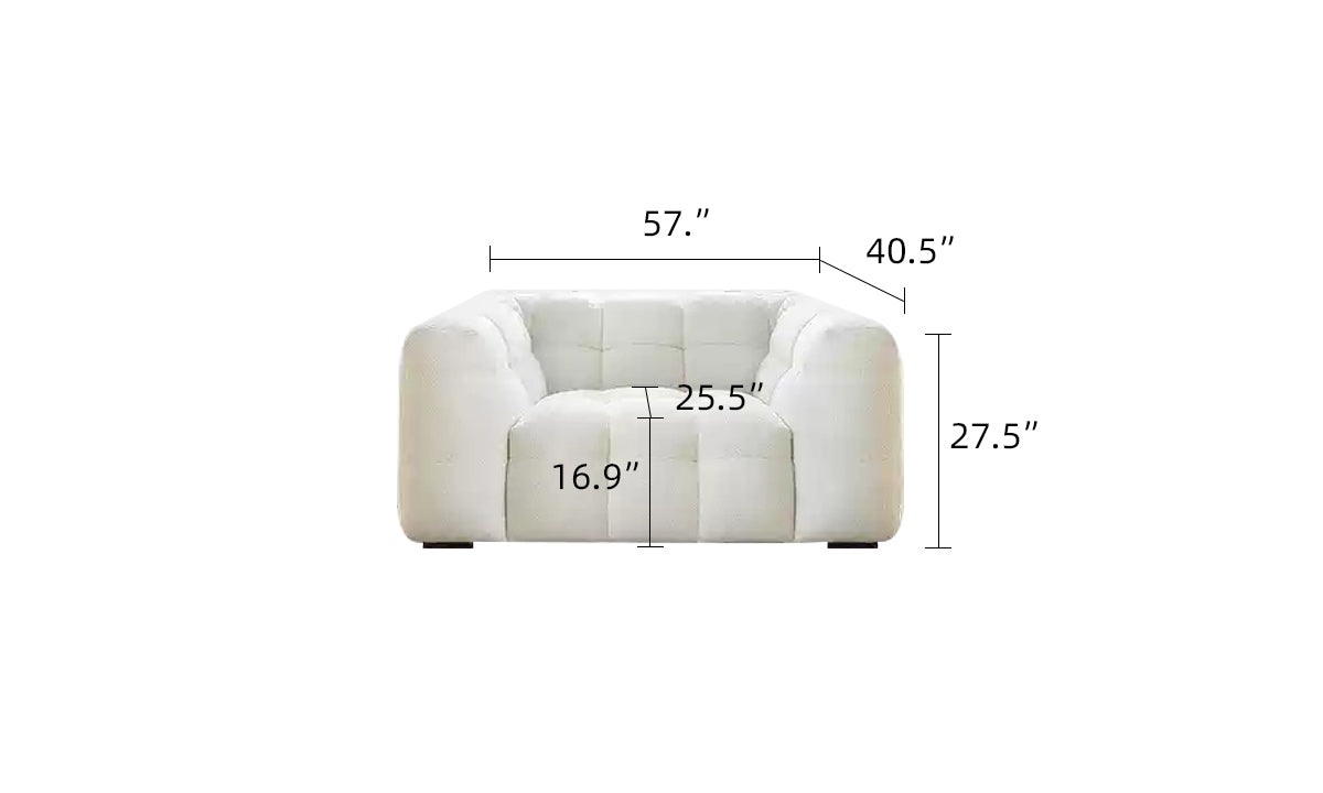 Rifezza Aeris Candy-Shaped Upholstered Boucle Couch