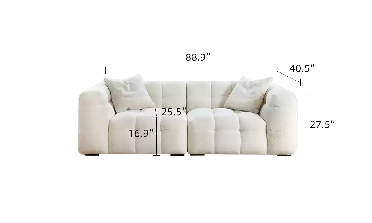 Rifezza Aeris Candy-Shaped Upholstered Boucle Couch