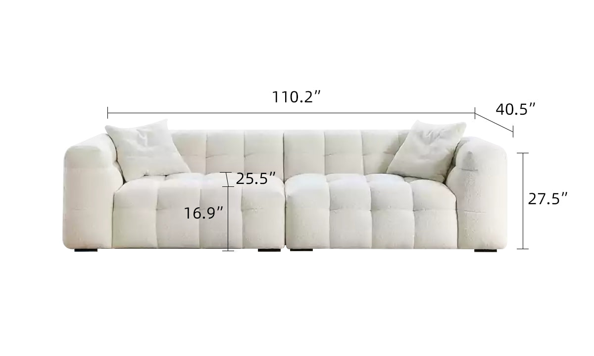 Rifezza Aeris Candy-Shaped Upholstered Boucle Couch