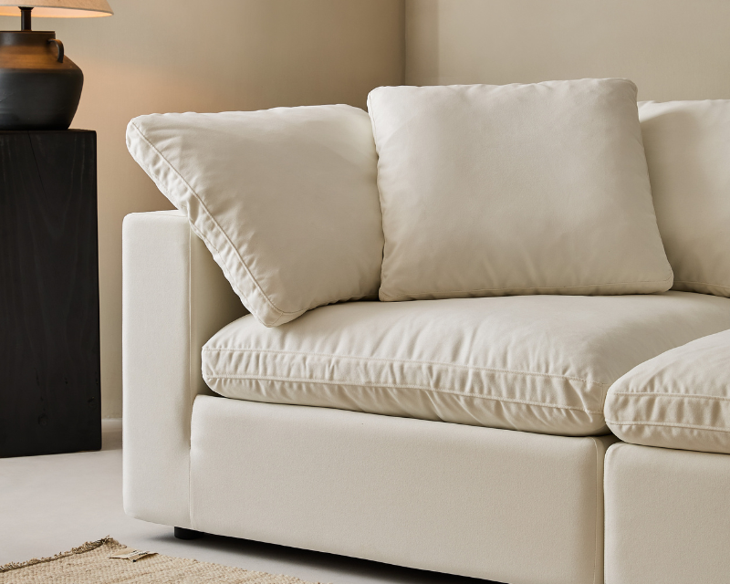 Cloud Sofa Modern Style Super Soft Seating Experience Straight 3 Person Seat