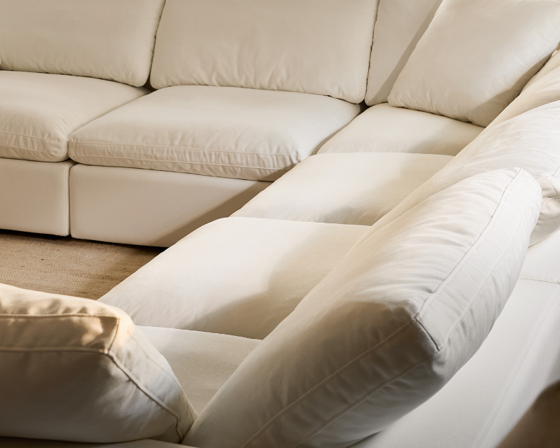 Modern Modular Design With Straight 3 Person Seating With Ottoman