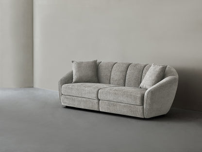 Modern scallop sofa - double seat, curved design with anti slip base