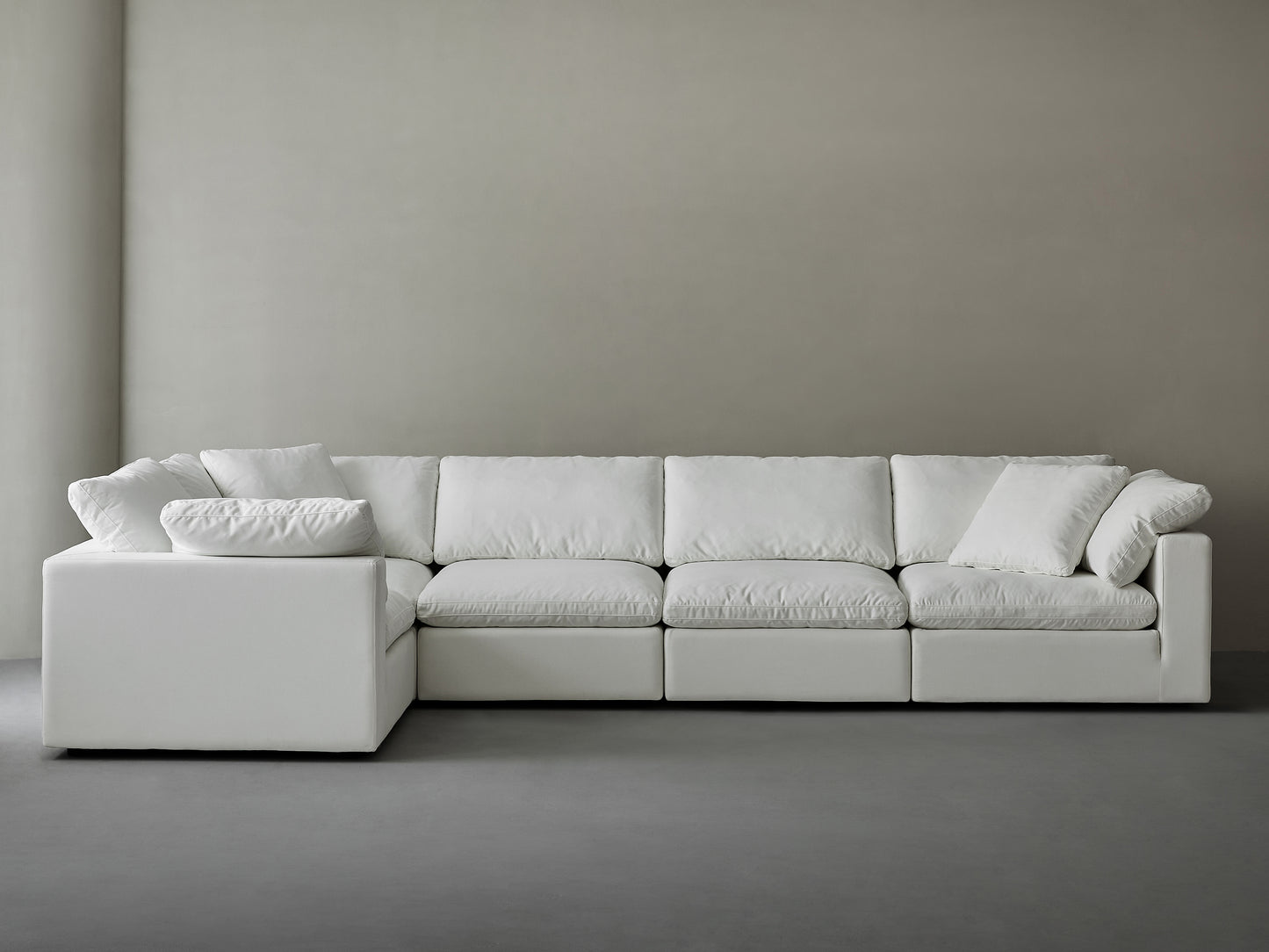 Modern Modular L-Shaped Sectional Sofa With Corner Chairs