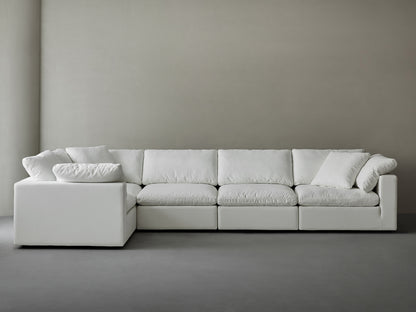 Modern Modular L-Shaped Sectional Sofa With Corner Chairs