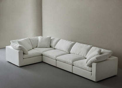 Modern Modular L-Shaped Sectional Sofa With Corner Chairs