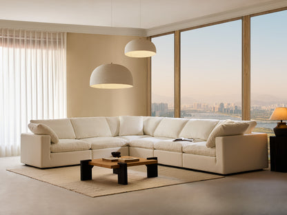 Modular Cloud Sofa: Modern 8-Seat L-Shaped Sectional with Free-Form Configurations