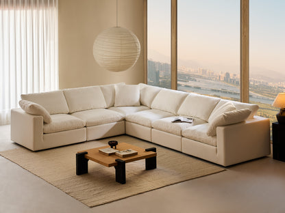 Modular Cloud Sofa: Modern 8-Seat L-Shaped Sectional with Free-Form Configurations
