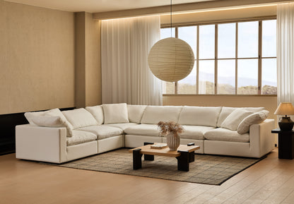Modular Cloud Sofa: Modern 8-Seat L-Shaped Sectional with Free-Form Configurations