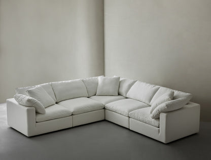 Modern Modular L-Shaped Sectional Sofa With Corner Chairs