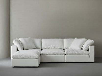 Modern Modular Design With Straight 3 Person Seating With Ottoman