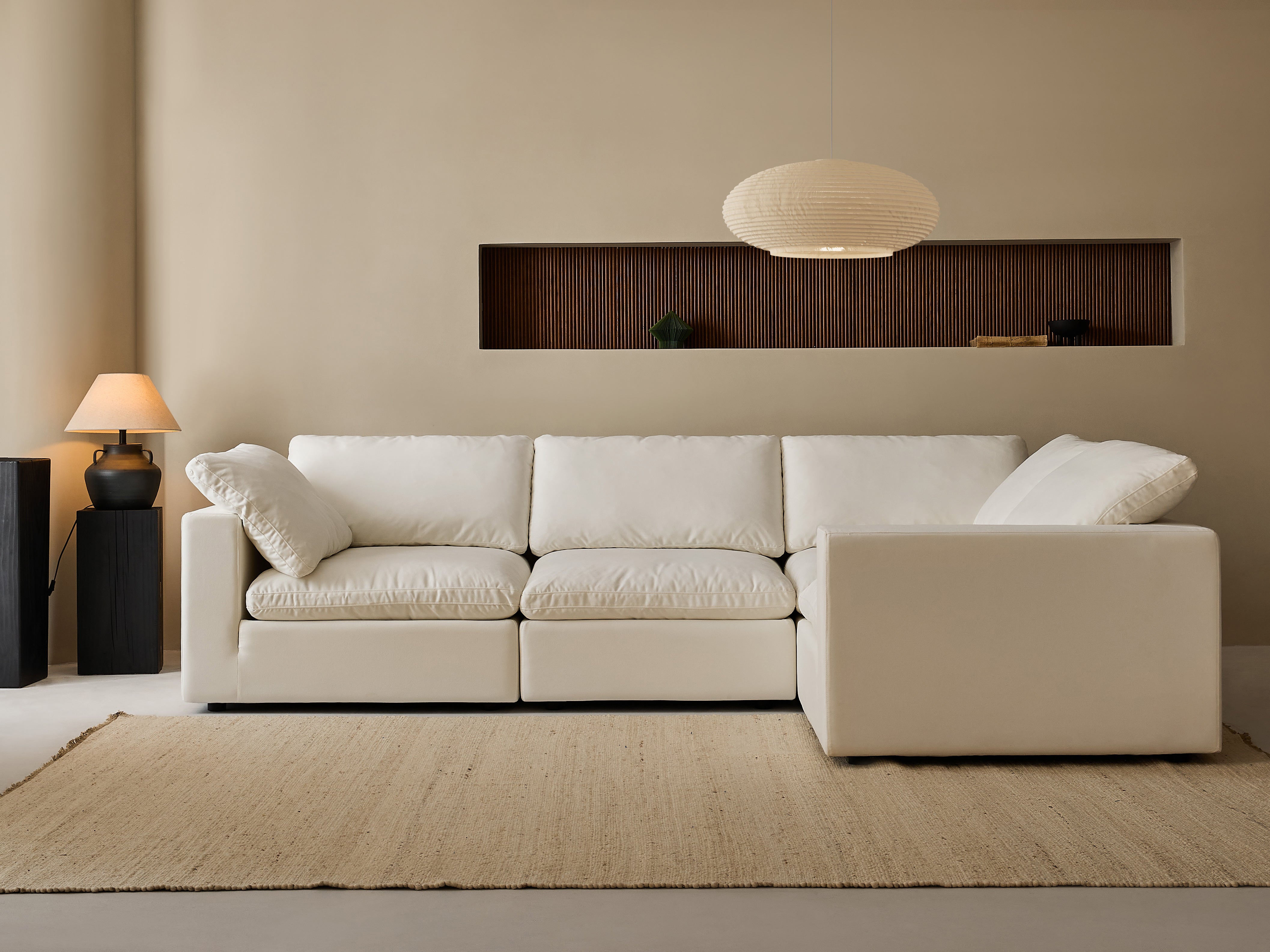 Cloud Sofa With Three Seats And Corner Chairs For 3 Assembly - L Type