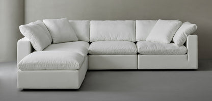 Modern Modular Design With Straight 4 Person Seating With Ottoman