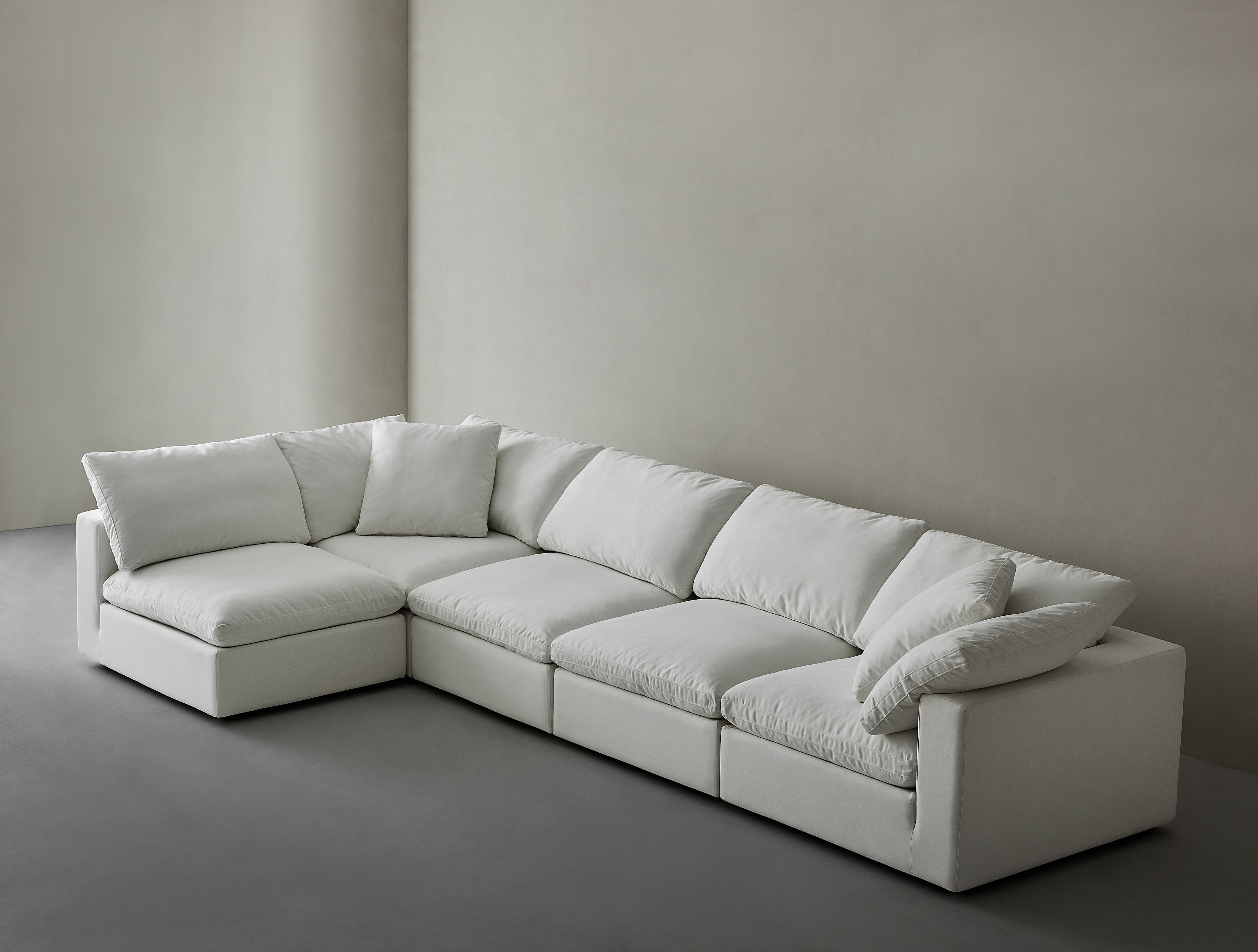 Modern modular combination cloud sofa, L-shaped 4-person seat