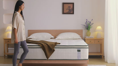 Mattress 14" Hybrid, Gel Memory Foam & Pocket Coils, Medium-Firm, Cooling Pillow Top, Motion Isolation