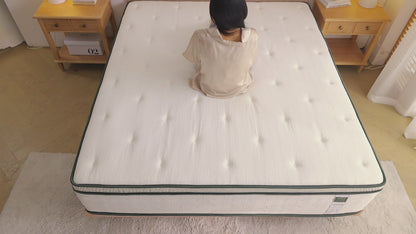 Mattress 14" Hybrid, Gel Memory Foam & Pocket Coils, Medium-Firm, Cooling Pillow Top, Motion Isolation