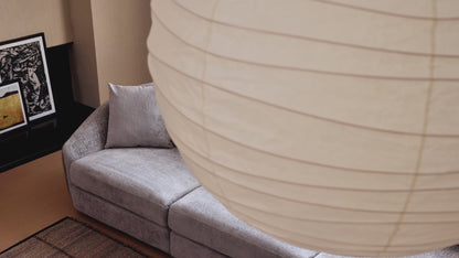 Modern scallop sofa - 3 seats, curved design, soft velvet fabric and non slip base